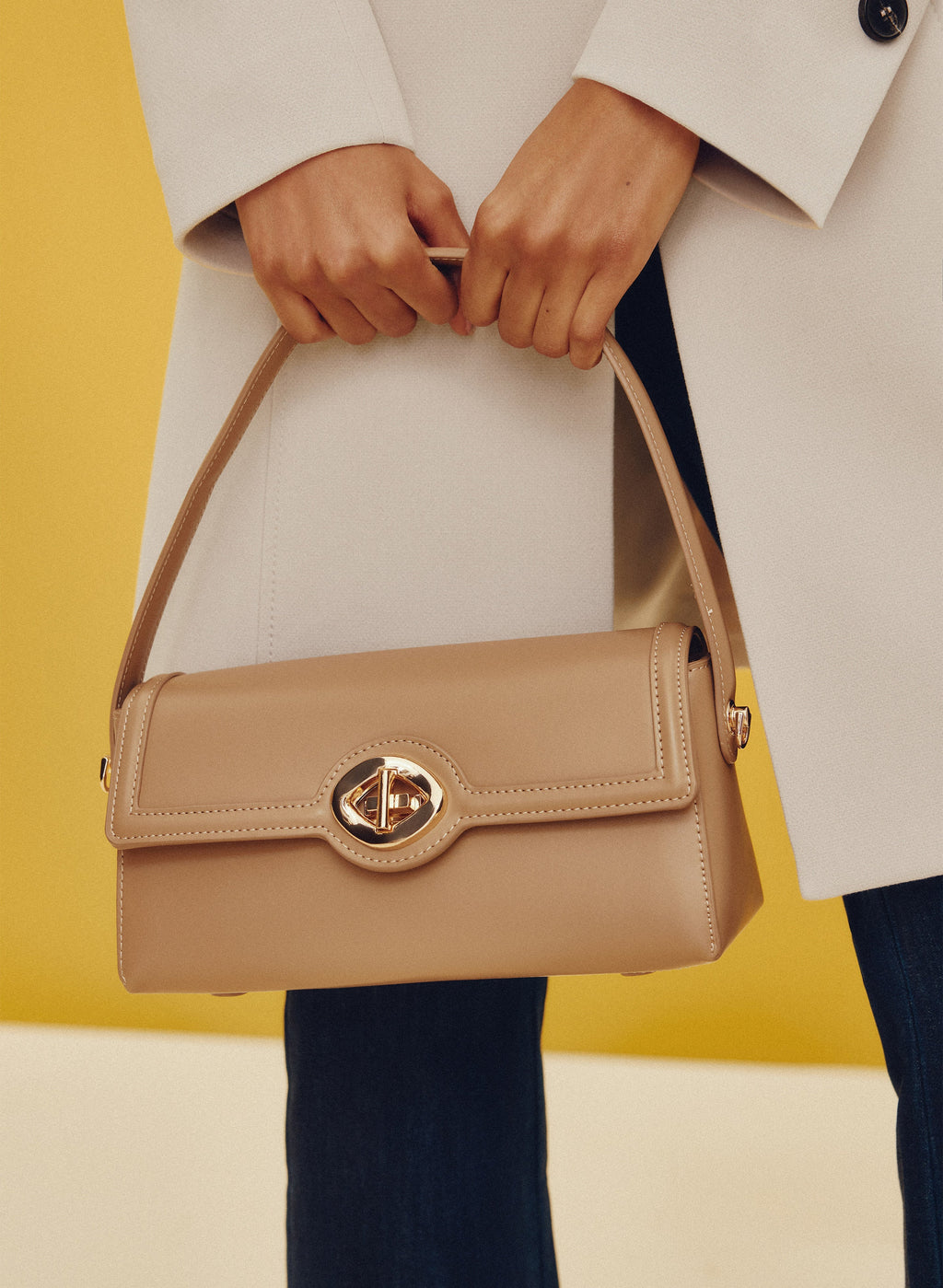 Vegan Leather Elongated Handbag