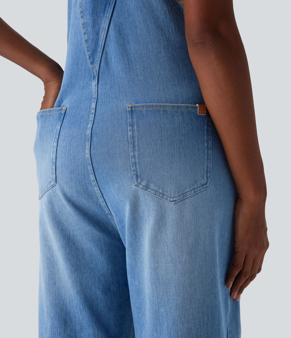FlexTM Denim Casual Overalls with Pockets