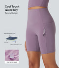 UltraSculptTM Cool Quick Dry SoCinched High Waisted Tummy Control Hiking Biker Shorts 7'' with Pockets-UPF 50+