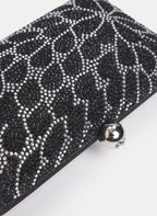 Floral Rhinestone Box Clutch