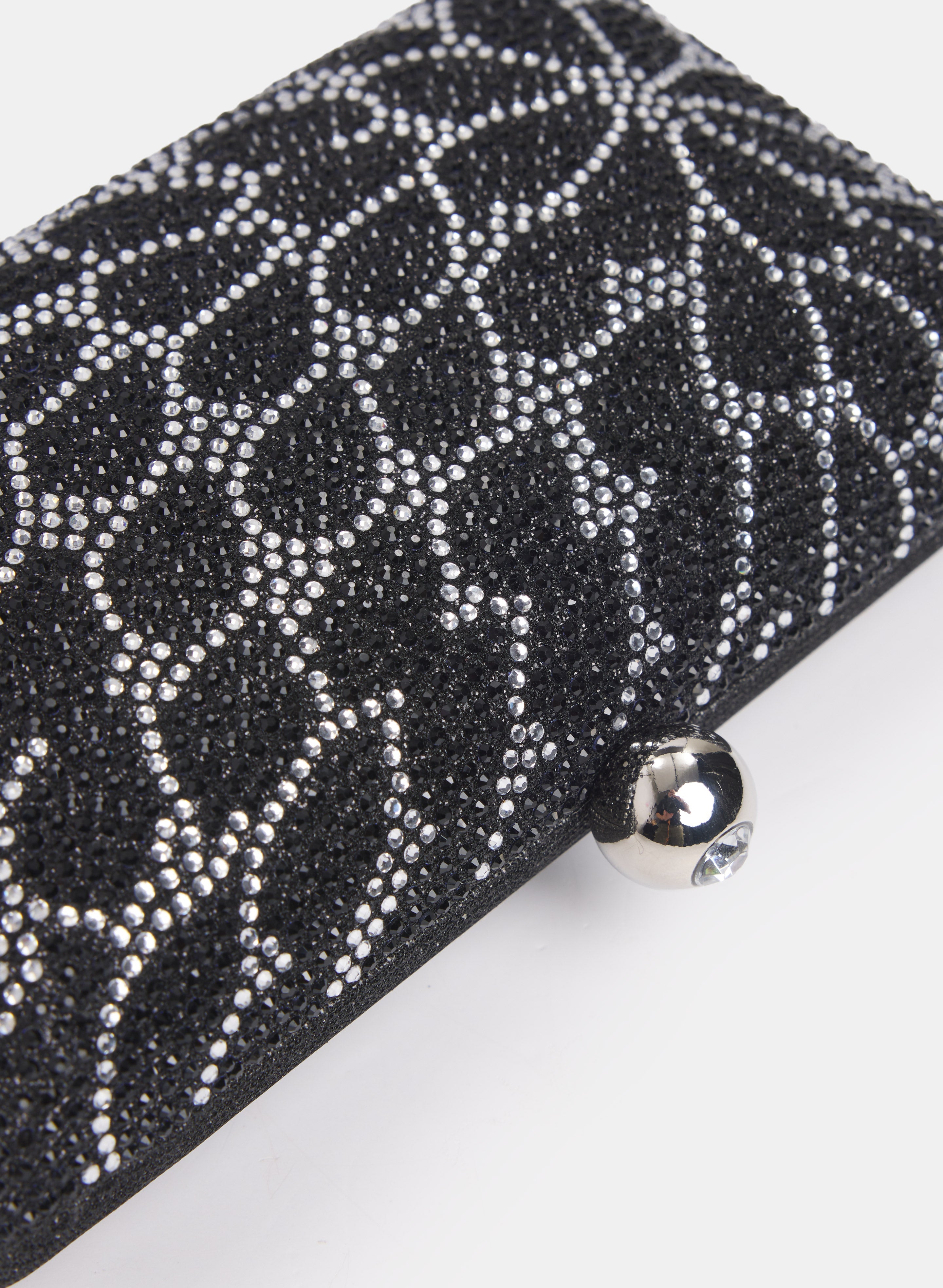 Floral Rhinestone Box Clutch