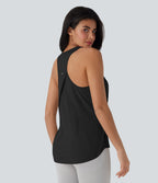Round Neck High Low Cool Touch Quick Dry Running Tank Top
