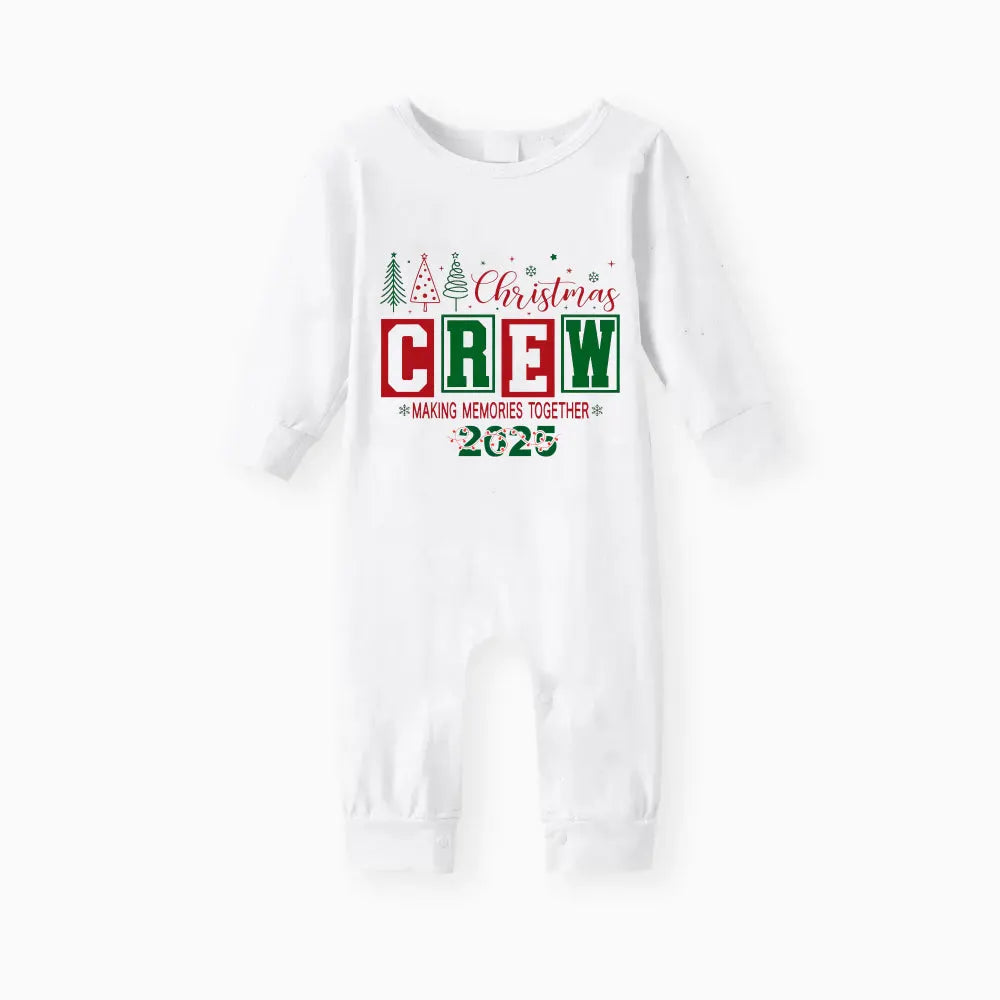 Christmas Making Memories Together Colorful Printed Red and Green Plaid Christmas Pajama Set