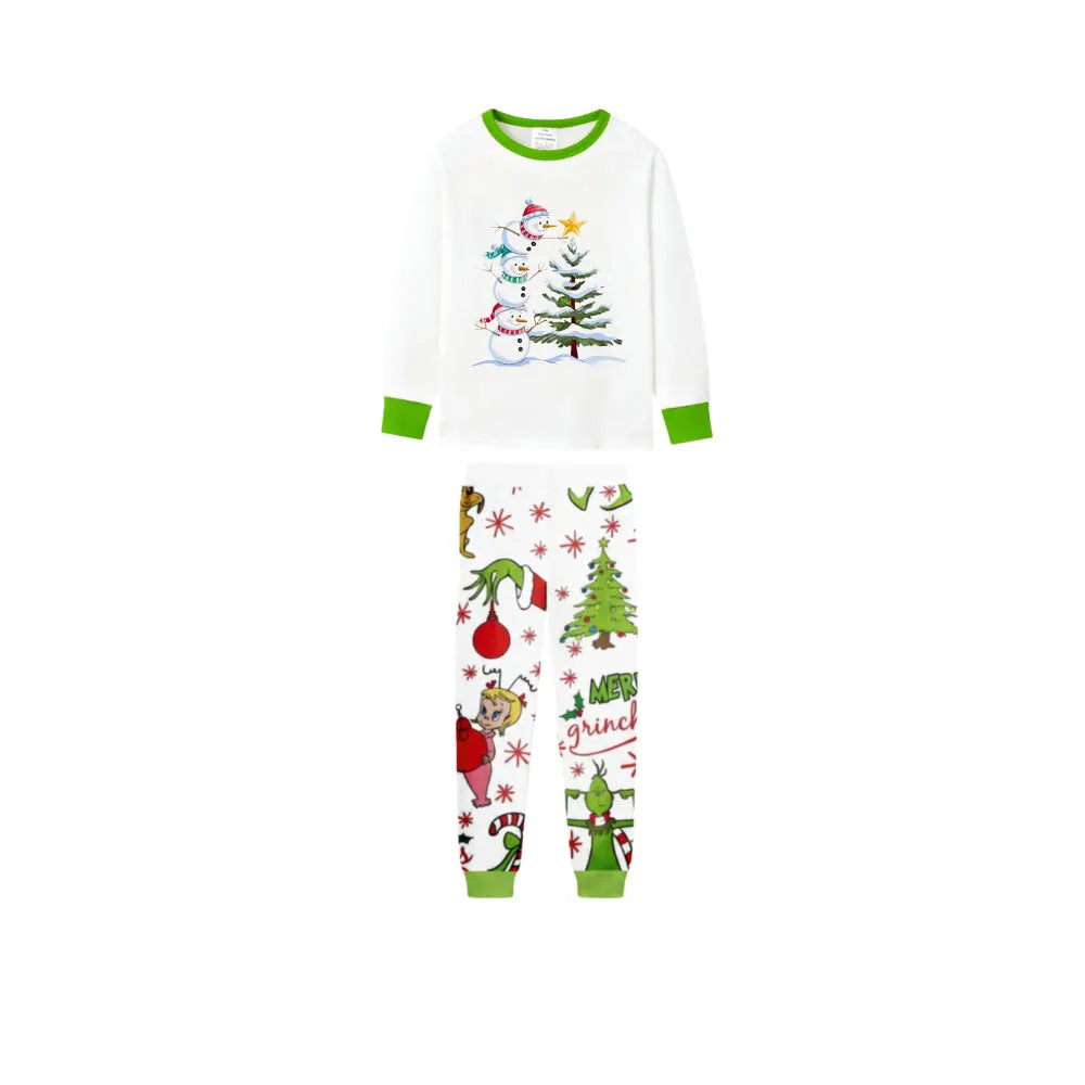 Holiday Family Christmas Pajamas Set With Funny Xmas Character Pattern Design
