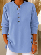 Women's Solid Color Crew Neck Long Sleeve Casual Loose Knit Pullover