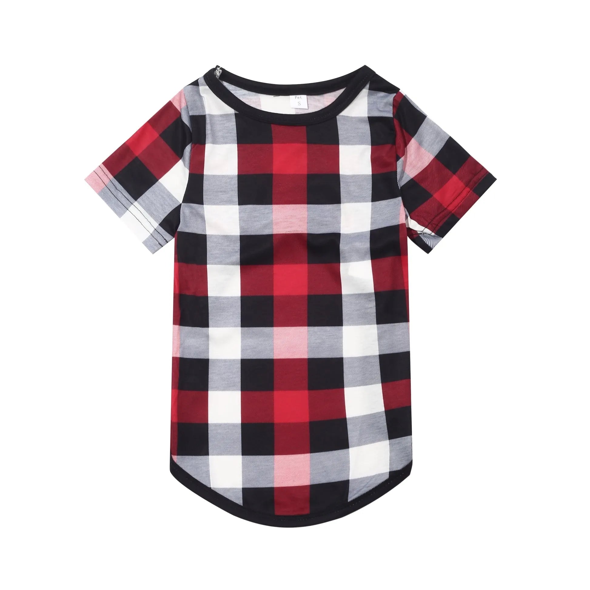"Family Christmas 2025" Letter Printed Red & Black & Grey & White Plaid Family Matching Pajamas