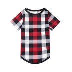 "2025 Family Christmas" Moose Letter Prints Red & Black & Grey & White Plaid Family Matching Pajamas