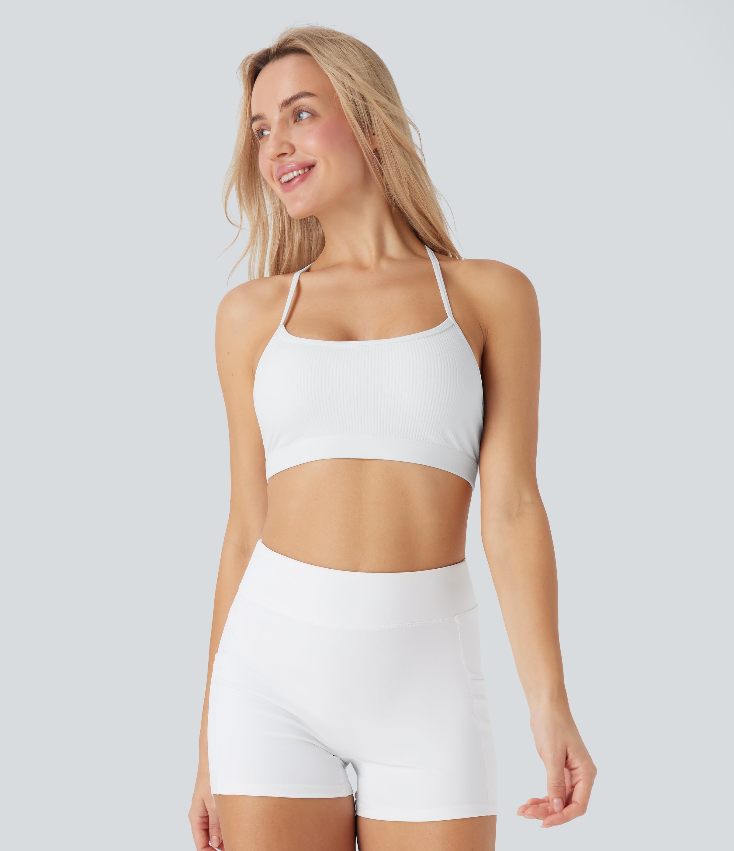 Ribbed Low Support Cut Out Yoga Sports Bra