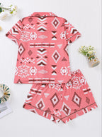 Women's Button Up Shirt & Shorts Pyjama