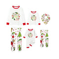 Family Christmas White Pajamas Set With Xmas Pattern Design