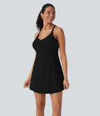 SoftlyZeroTM Airy 2-in-1 Cool Touch Mini Dance Active Dress with Pockets-Easy Peezy Edition-D/DD/DDD/F Cups