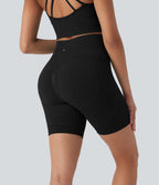 Seamless Flow High Waisted Yoga Biker Shorts 7'' with Pockets