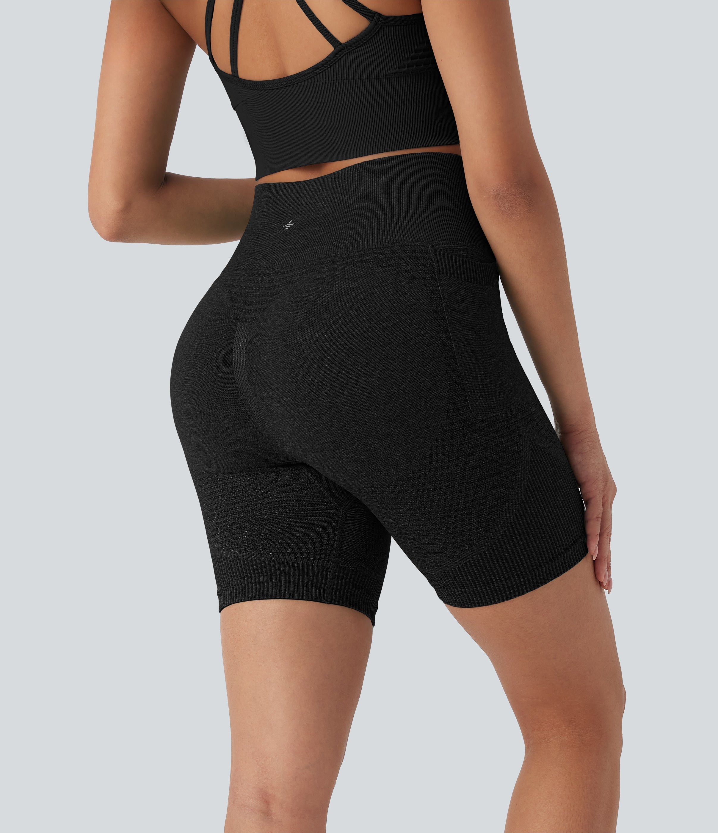 Seamless Flow High Waisted Yoga Biker Shorts 7'' with Pockets