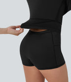SoftlyZeroTM QuickDry Zip Corset 2-in-1 Mini Dance Active Dress with Pockets-Easy Peezy Edition