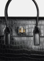 Croc-Embossed Handbag