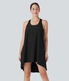 BreezefulTM RacerPocket High Low Flowy Mini Quick Dry Casual Dress-D/DD/DDD/F Cups