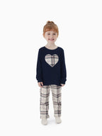 Family Matching Plaid Letter Print Pajamas Sets