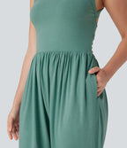 Harem Casual Jumpsuit with Pockets-Easy Peezy Edition