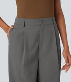 High Waisted Wide Leg Casual Cargo Pants with Pockets