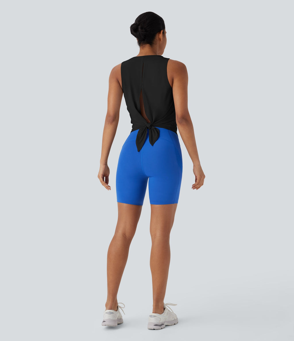 Tie Back Cool Touch Running Tank Top-UPF50+