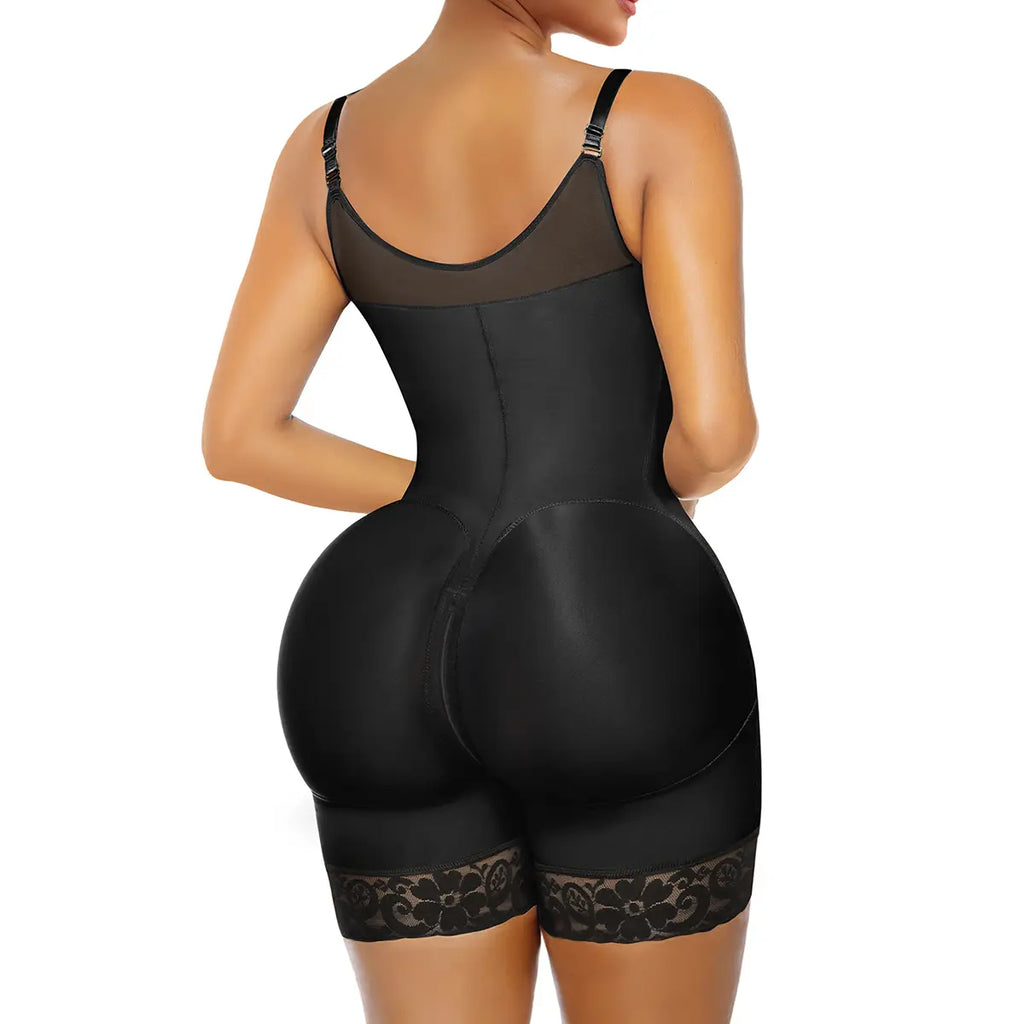 Women’s Fajas Colombianas shapewear  Tummy Control Butt Lifter Shaper with Zipper Crotch detachable shoulder strap Basic