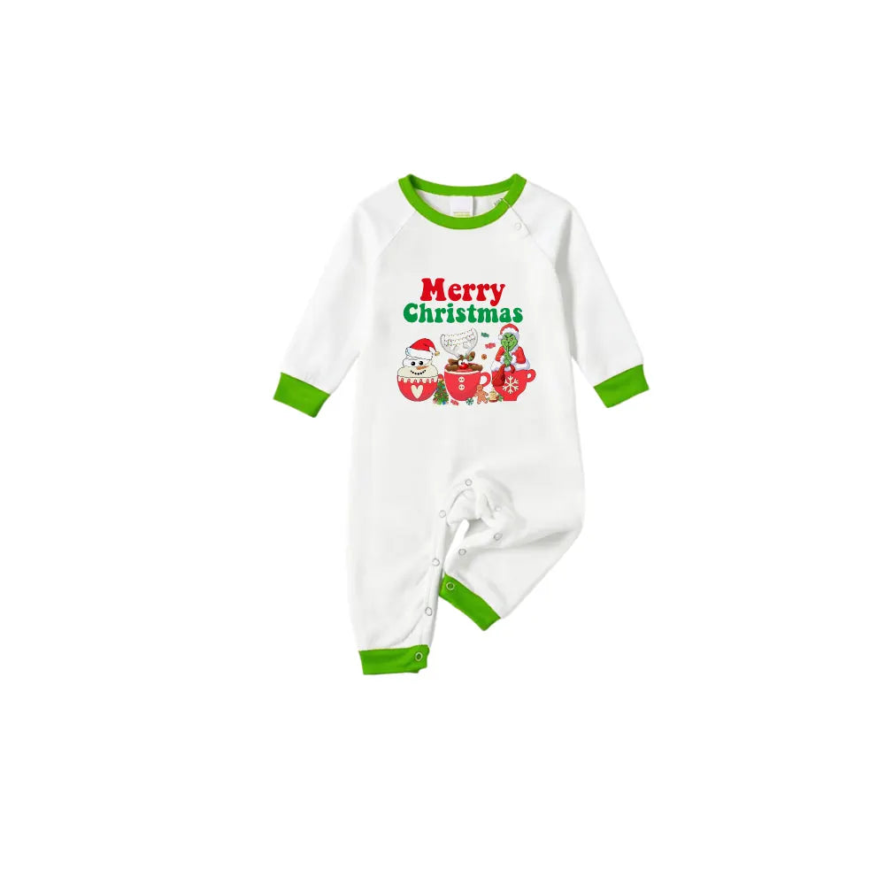Holiday Family Christmas Pajamas Set With Playful Christmas Character Pattern Print