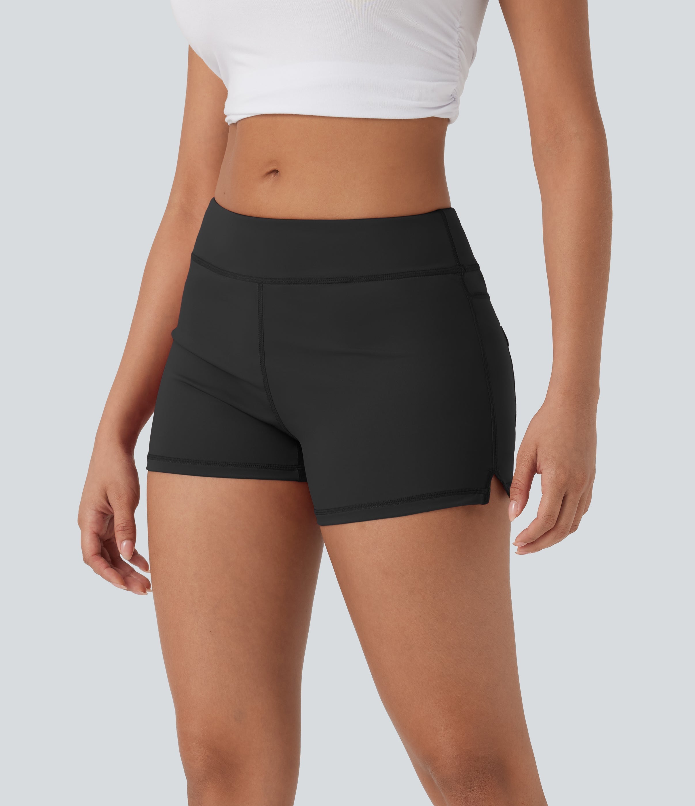 Low Rise Yoga Biker Shorts 3'' with Pockets