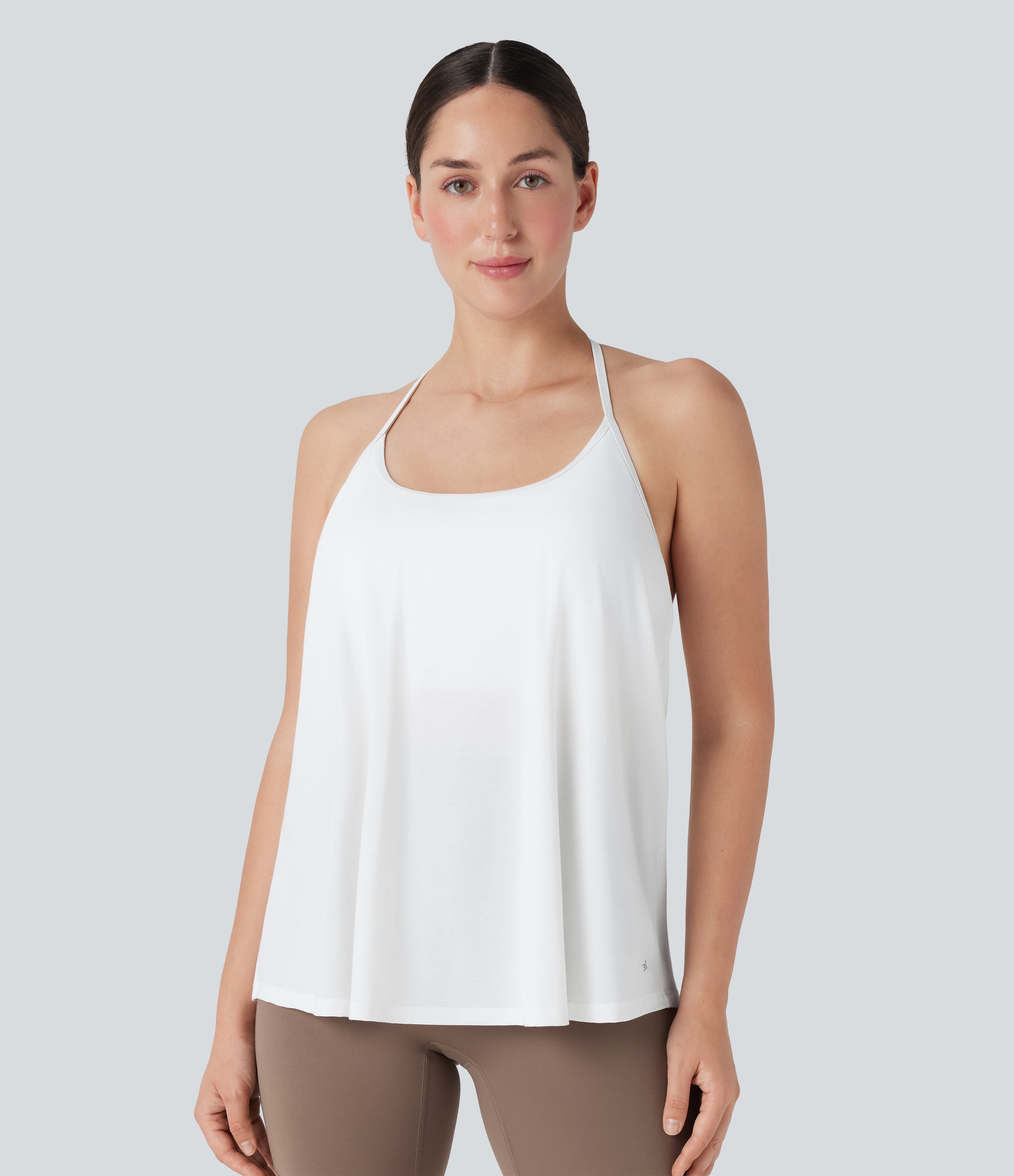 SoftlyZeroTM Airy Halter Draped Cool Touch Yoga Sports Top-D/DD/DDD/F Cups-UPF50+