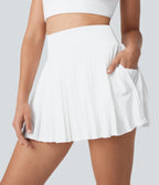 High Waisted Pleated 2-in-1 Cool Touch Quick Dry Mini Tennis Skirt with Pockets
