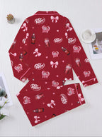 Women's Heart-shaped drink bottle Sleepwear Set
