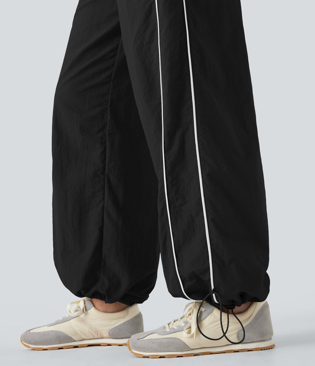 Mid Rise Wide Leg Cool Touch Casual Pants with Pockets