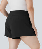 Plus Size High Waisted Work Shorts with Pockets