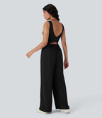 SoftlyZeroTM Airy Wide Leg Cool Touch Yoga Jumpsuit with Pockets-Easy Peezy