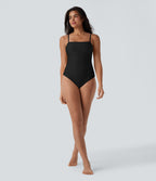 Ruched Texture Sheen One Piece Swimsuit
