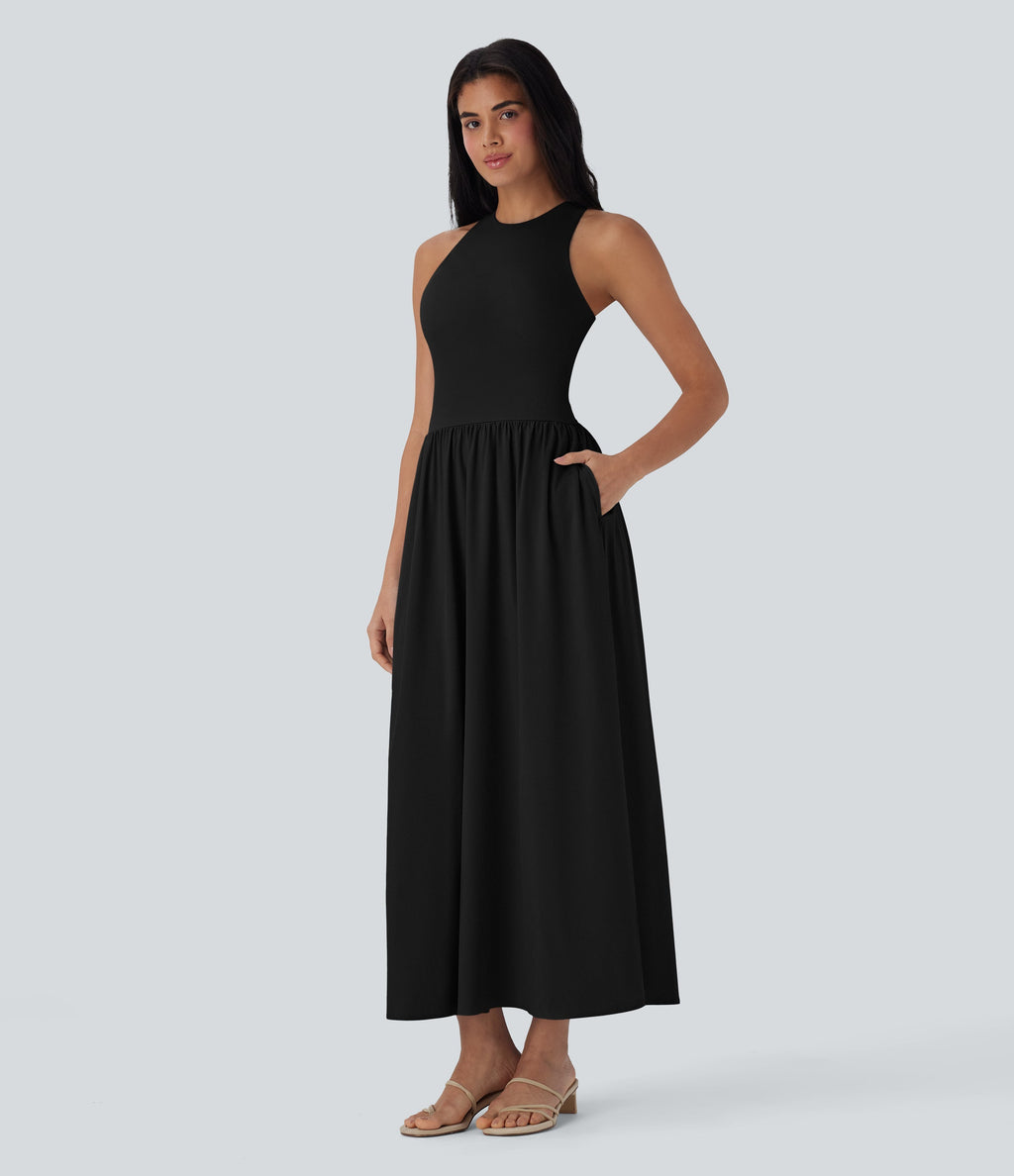 BreezefulTM Quick Dry Maxi Casual Dress with Pockets