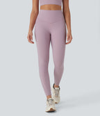 UltraSculptTM Cool Quick Dry SoCinched High Waisted Tummy Control Cut Out Yoga Leggings with Pockets-UPF50+