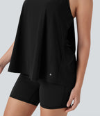 SoftlyZeroTM Airy Halter Draped Cool Touch Yoga Sports Top-D/DD/DDD/F Cups-UPF50+