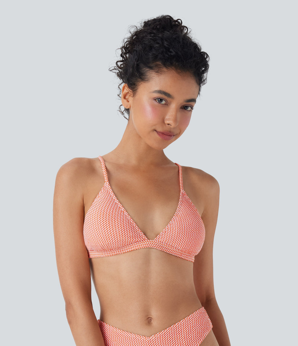 Tie Back Gingham Bikini Top Swimsuit