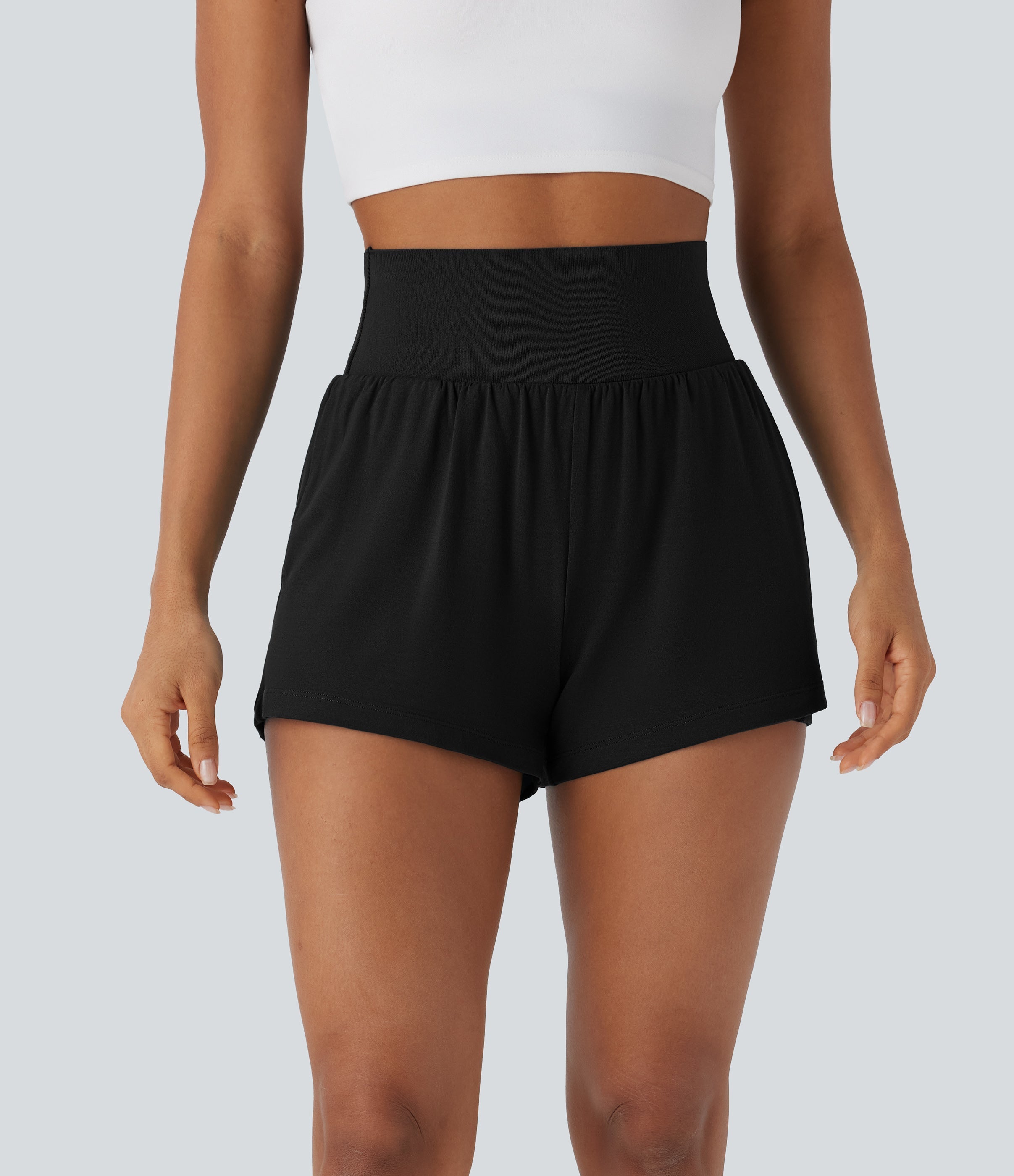 Super High Waisted 2-in-1 Yoga Shorts 3'' with Pockets