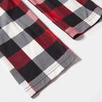 Christmas Tree & "2025 Making Memories Together" Patterned Plaid Sleeve Contrast Tops and Red & Black & White Plaid Pants Family Matching Pajamas Set With Dog Bandana