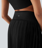 BreezefulTM High Waisted 2-in-1 Pleated Quick Dry Mini Tennis Skirt with Pockets
