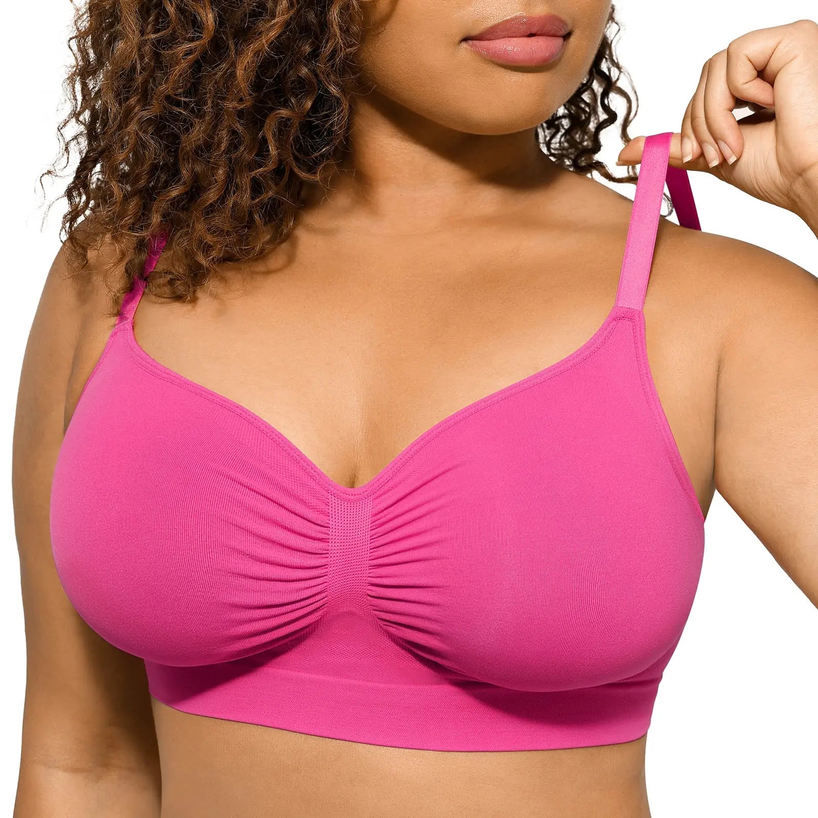 FeelinGirl Women's Wireless Bra Comfort Bralettes No Underwire Unlined Cami Bra Seamless Tshirt Bras Sports Bra Bralette Basic Comfortable Fit Womenswear Everyday Up to 44DD Summervibes
