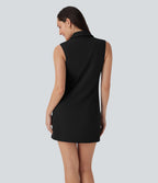 Sleeveless Mini Work Dress with Pockets