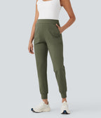 Mid Rise Quick Dry Yoga Maternity Joggers with Pockets