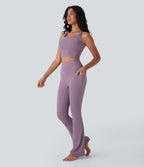 UltraSculptTM Cool Quick Dry SoCinched High Waisted Tummy Control Yoga Bootcut Leggings-UPF 50+ with Pockets
