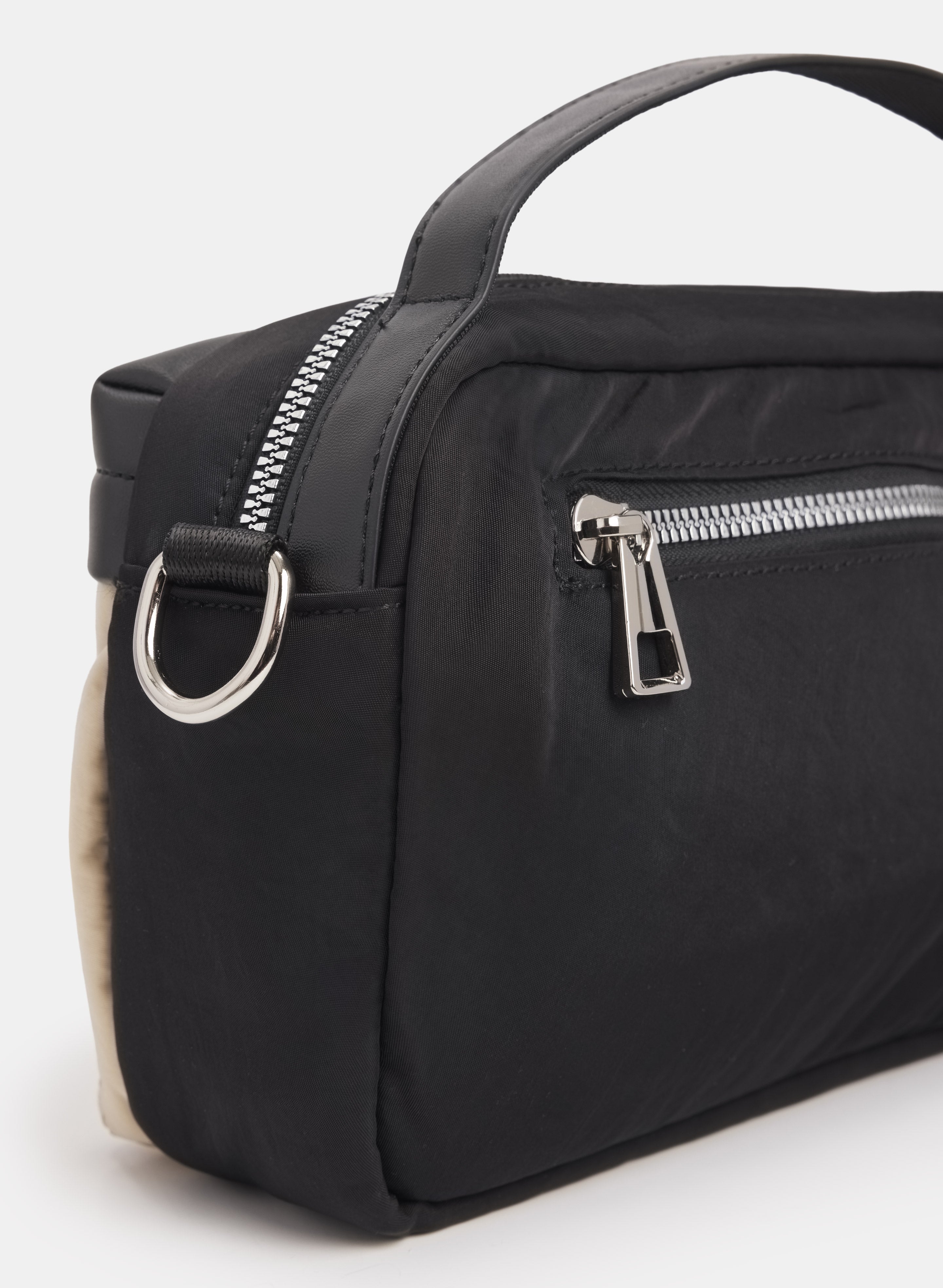 Two-Tone Nylon Crossbody Handbag