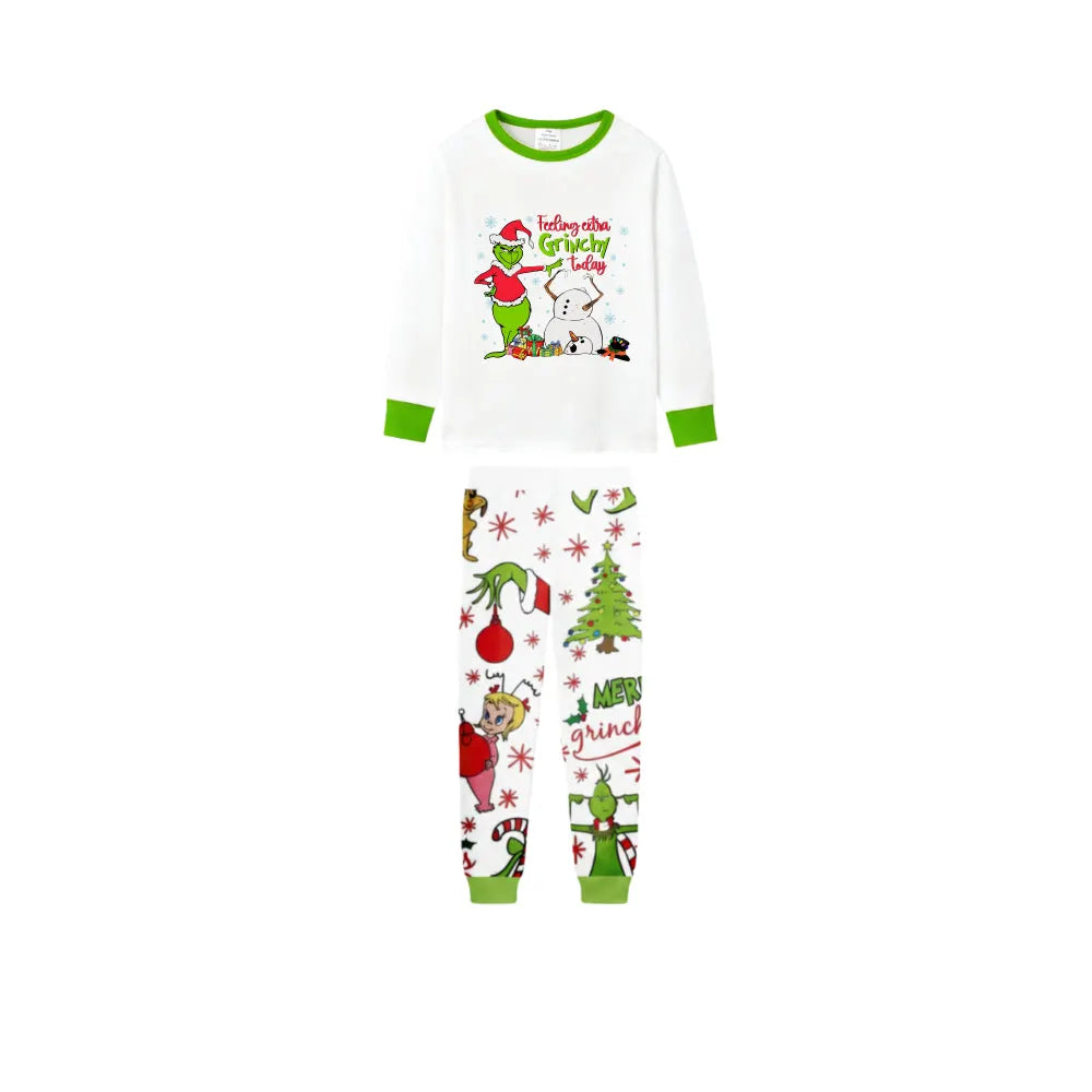 Holiday Family Christmas Pajamas Set With Playful Xmas Character Pattern Design