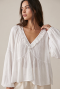 Airy Vintage-Inspired Ruffle Soft Ruffle Bohemian Blouse