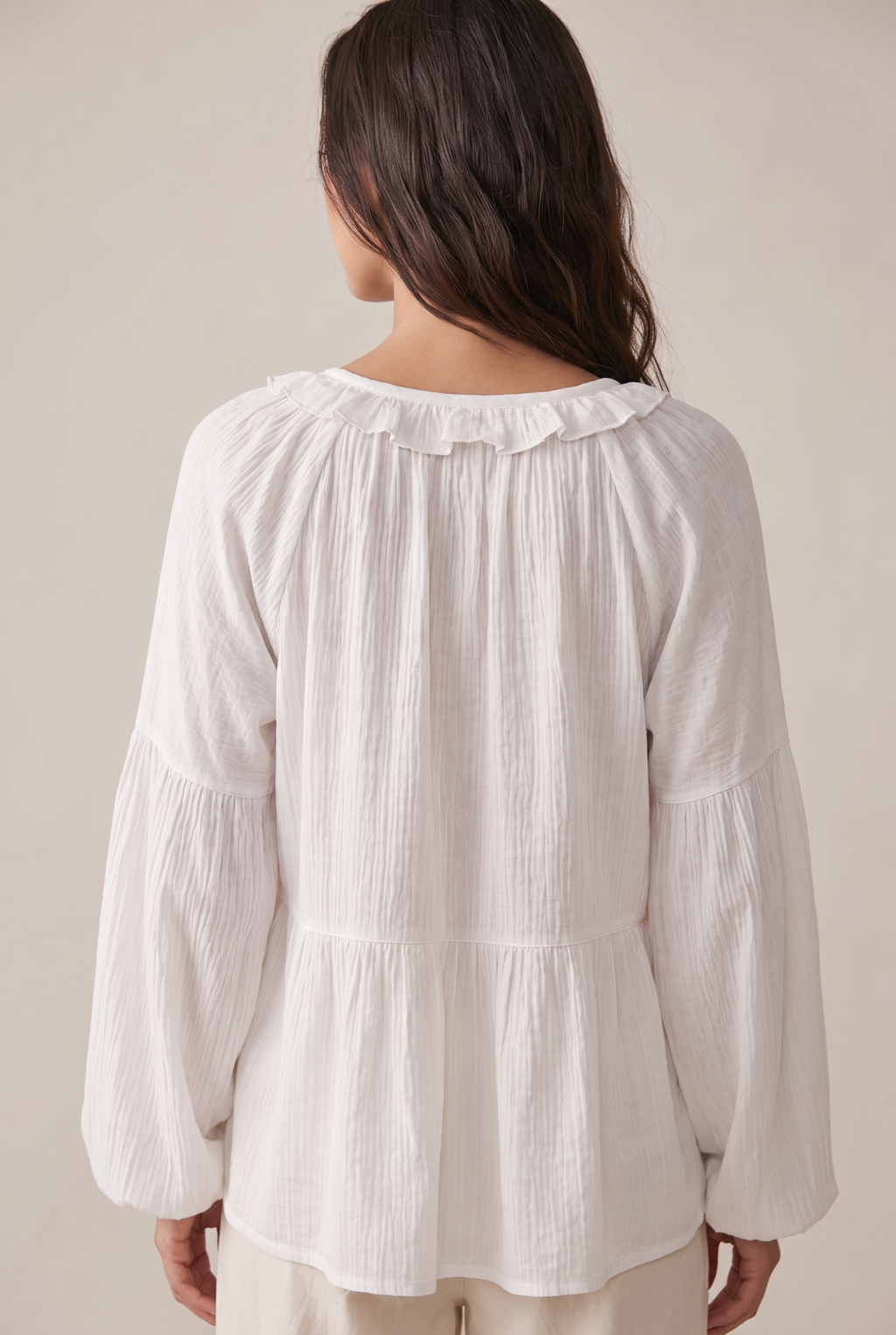 Airy Vintage-Inspired Ruffle Soft Ruffle Bohemian Blouse