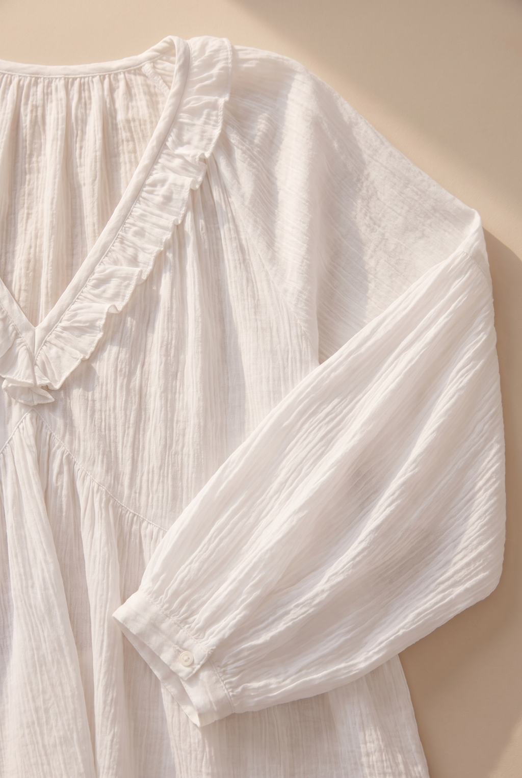 Airy Vintage-Inspired Ruffle Soft Ruffle Bohemian Blouse